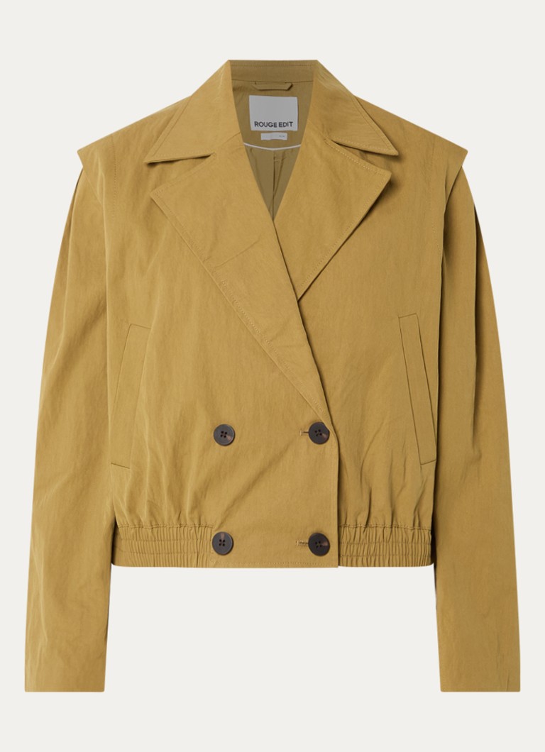 ROUGE EDIT Dames Nola trenchcoat met steekzakken in de kleur Mosterd, maat: 36