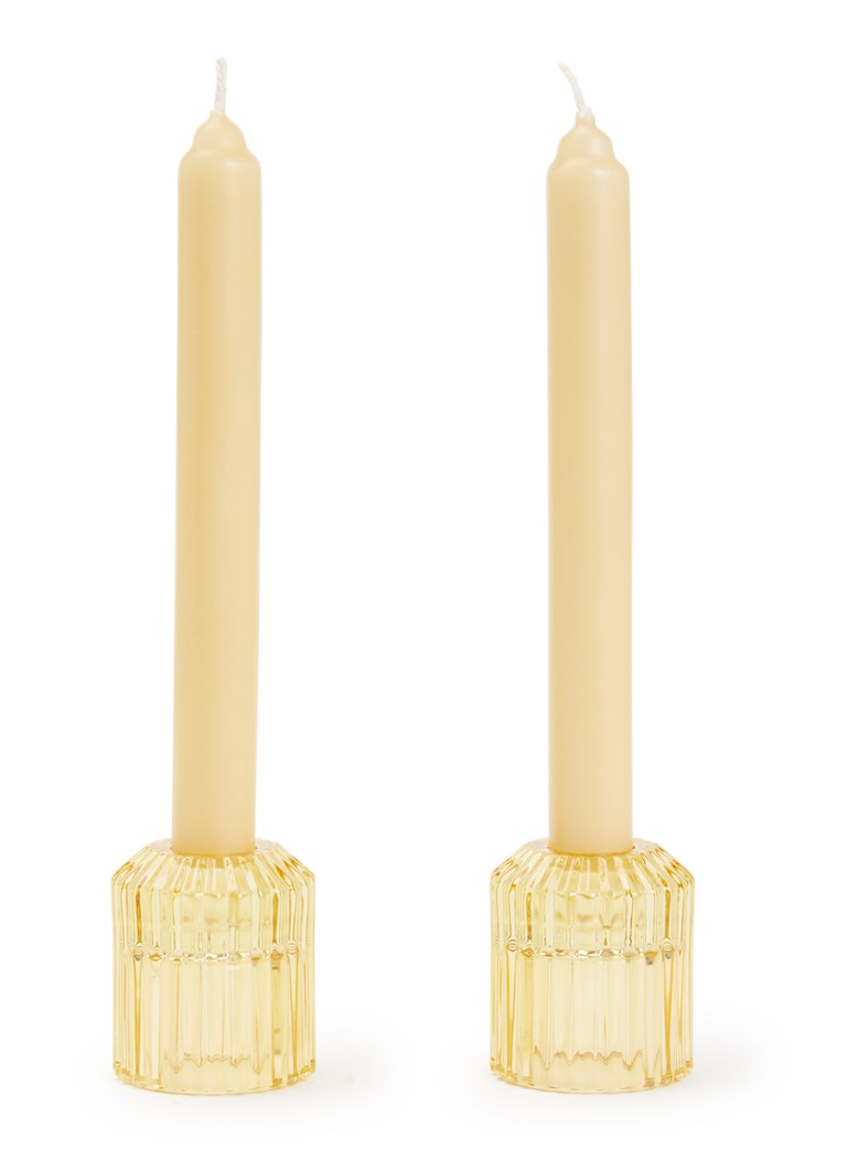 Mano Atelier Dinerkaars met houder set van 2 Geel - Deal