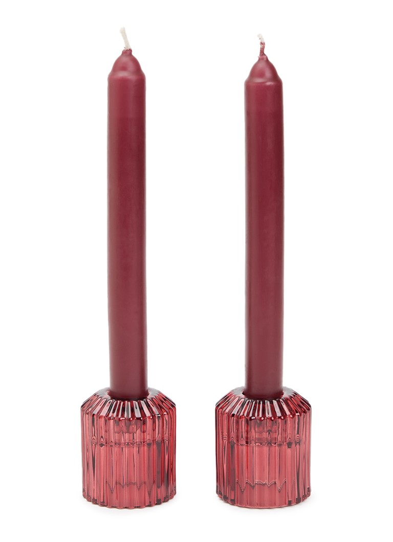 Mano Atelier Dinerkaars met houder set van 2 Donkerrood - Deal