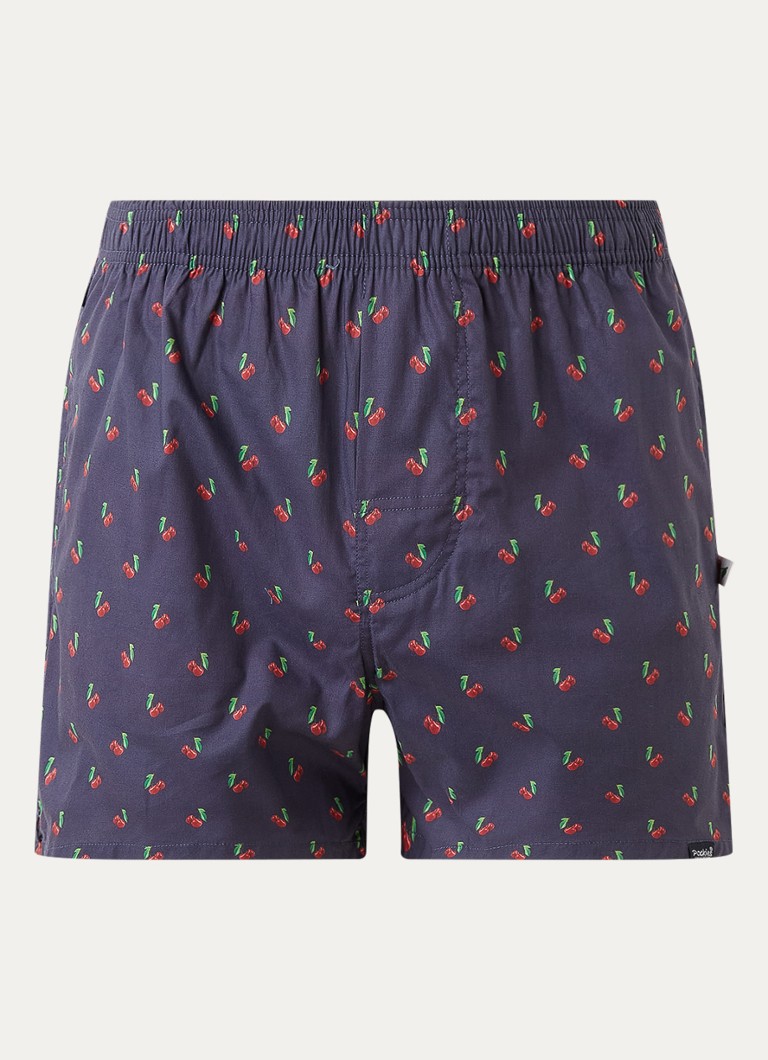 Pockies Heren Boxershort met print in de kleur Donkerblauw, maat: XL