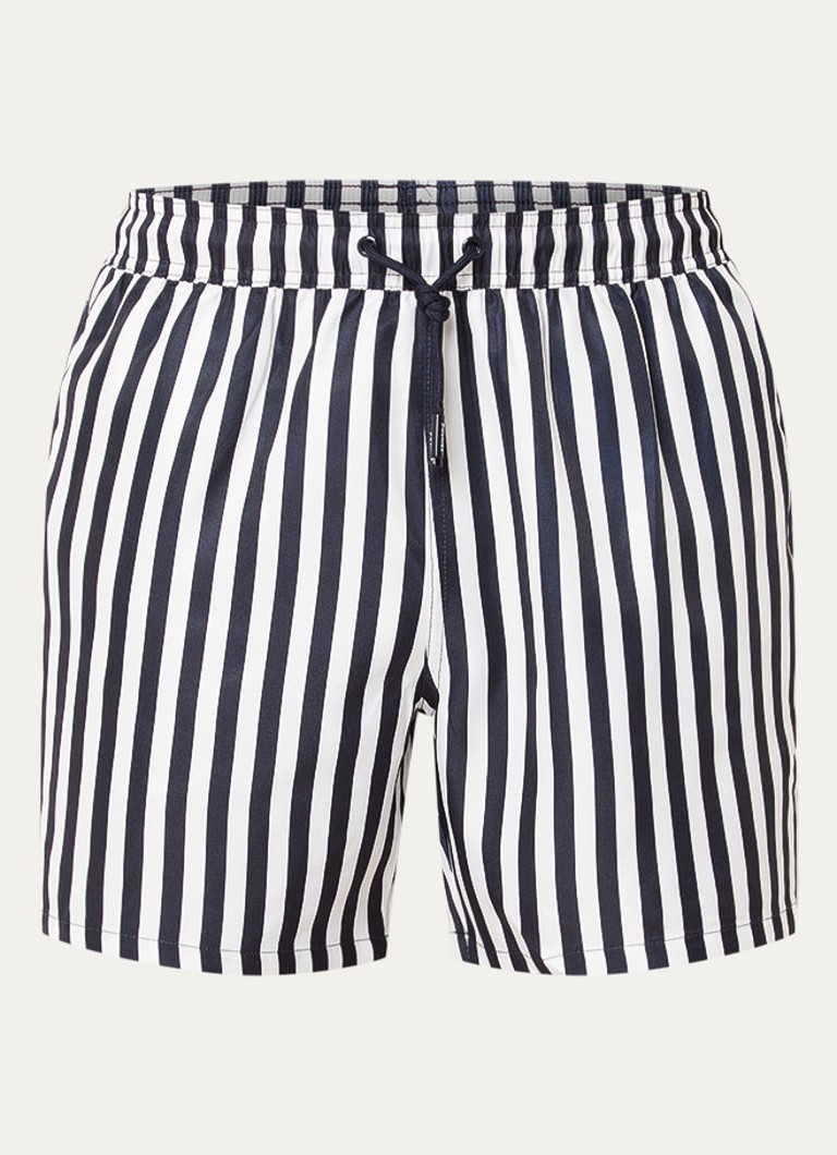 Pockies Heren Zwemshorts met streepprint in de kleur Donkerblauw, maat: L