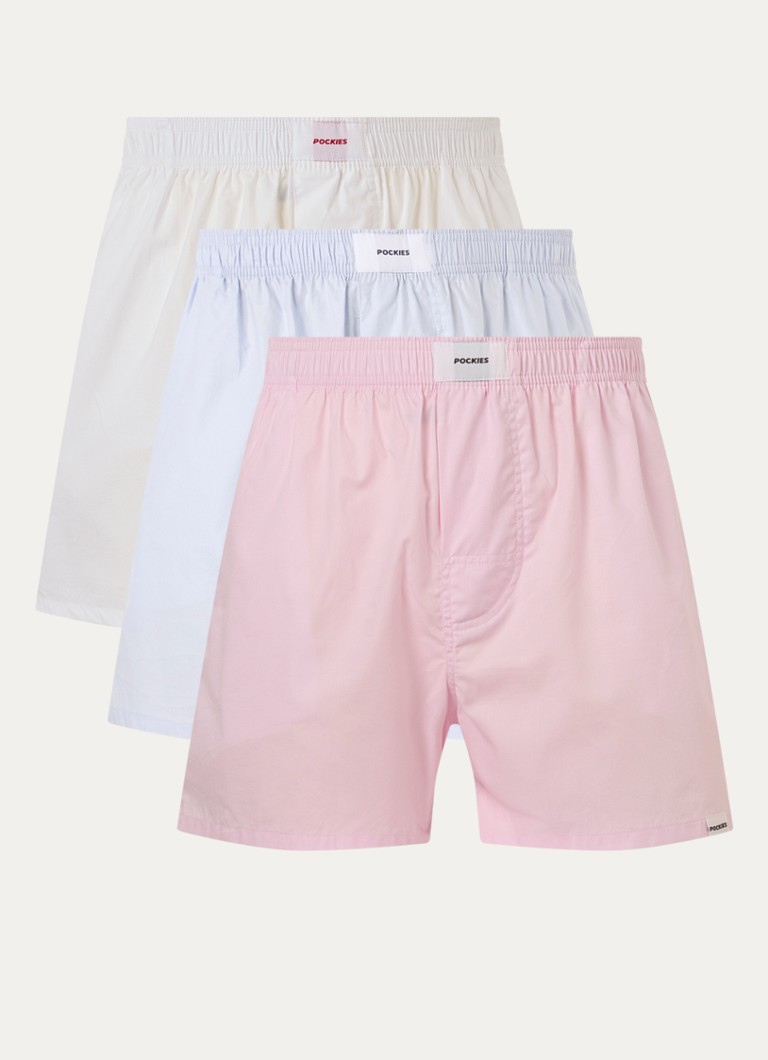 Pockies Heren Forever Weekend boxershorts in 3-pack in de kleur Lichtblauw, maat: S