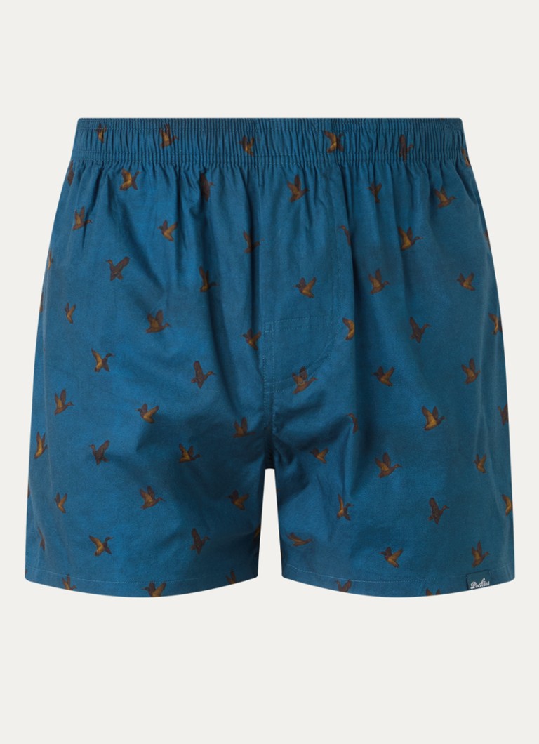 Pockies Heren Duck boxershort met print in de kleur Indigo, maat: L