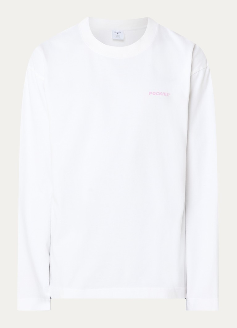 Pockies Dames Move longsleeve met logo- en backprint in de kleur Wit, maat: M