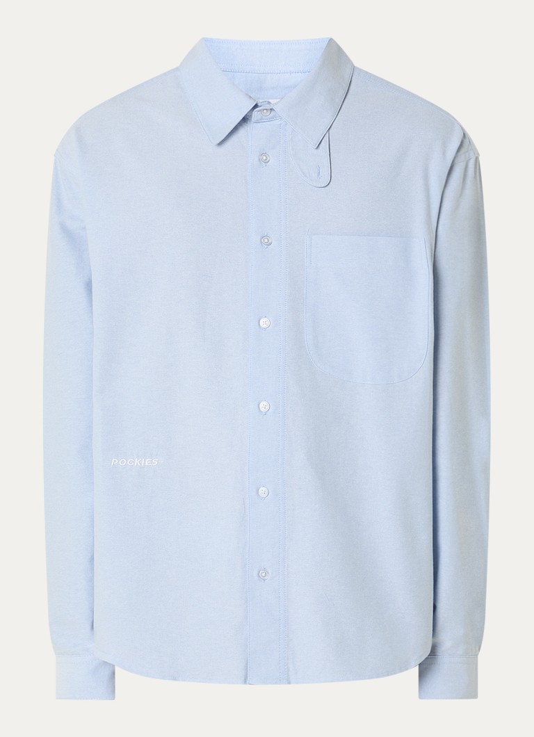Pockies Heren Oxford comfort fit overhemd in de kleur Lichtblauw, maat: L