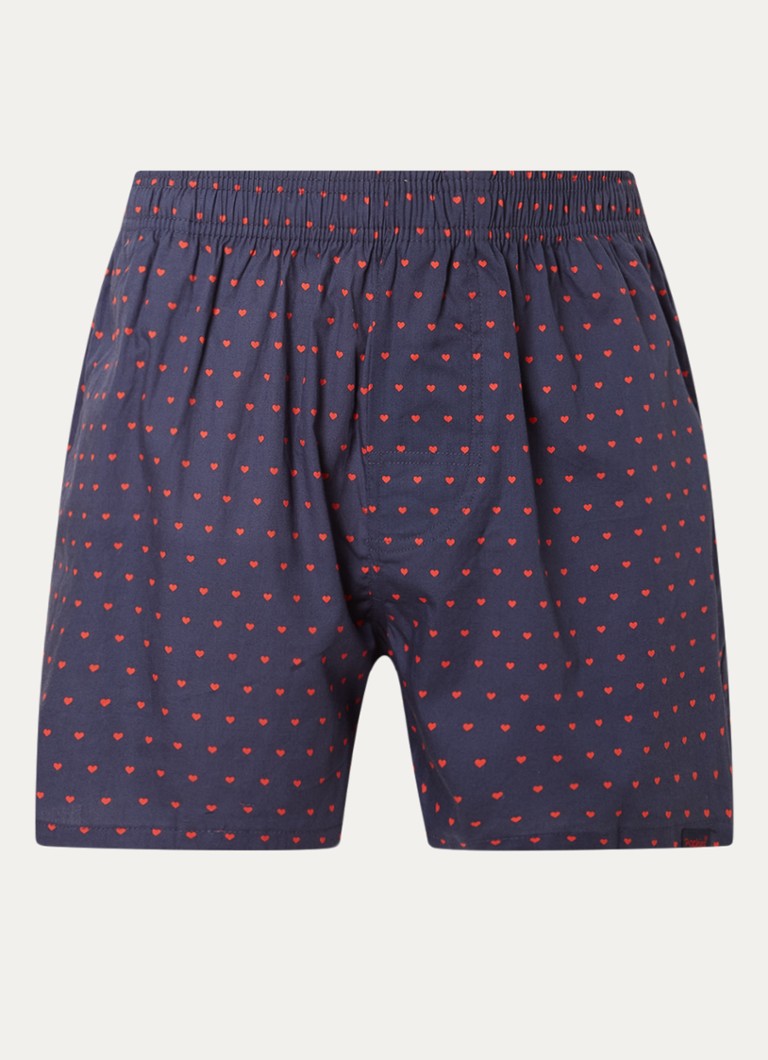 Pockies Heren Love boxershort van katoen met print in de kleur Donkerblauw, maat: M