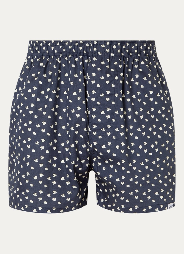 Pockies Heren Boxershort van katoen met print in de kleur Donkerblauw, maat: S