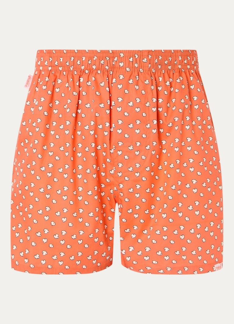 Pockies Heren Boxershort van katoen met print in de kleur Oranje, maat: S