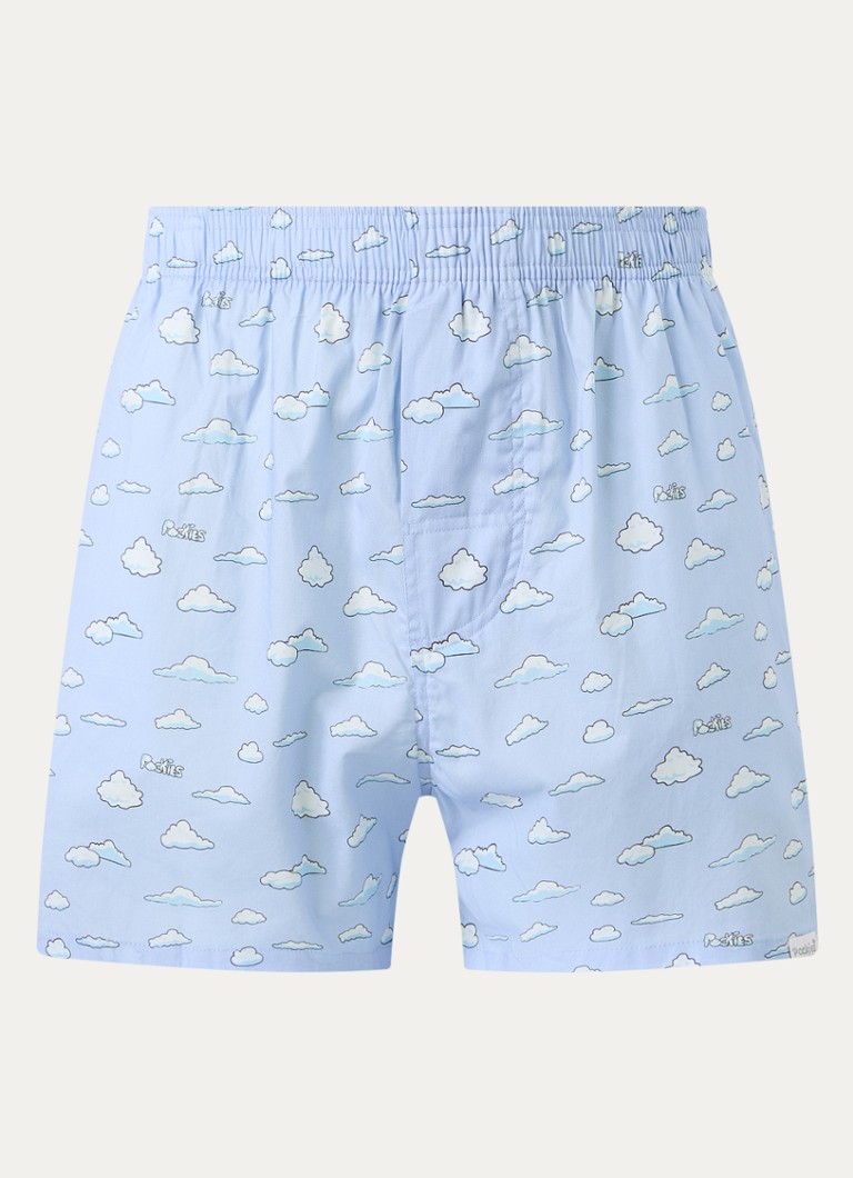 Pockies Heren Blue Clouds boxershort met steekzakken in de kleur Blauw, maat: XL