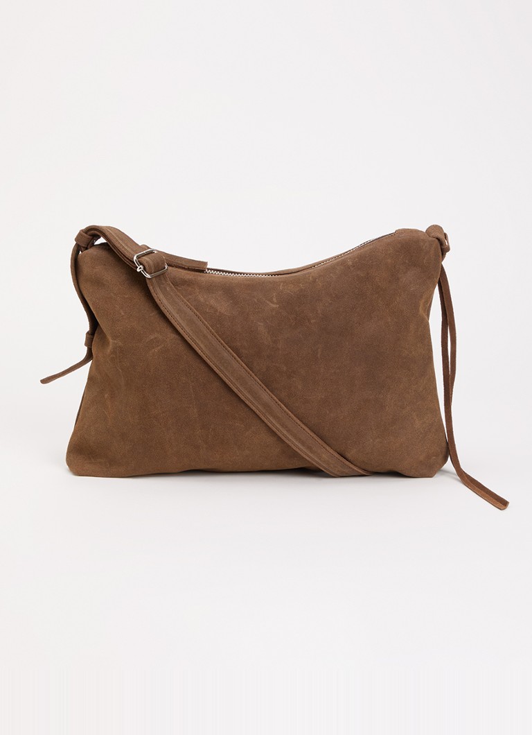 Nona Dames Crossbodytas van suéde in de kleur Bruin, maat: 1SZ