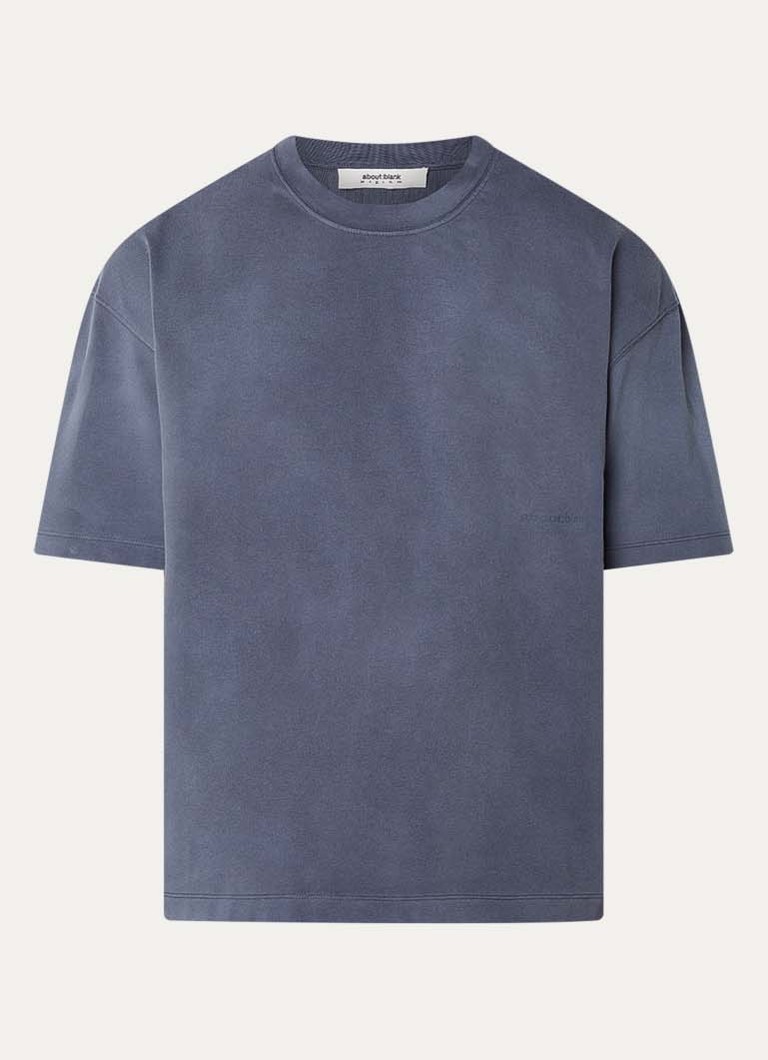 About:blank Heren T-shirt met logoprint in de kleur Taupe, maat: S