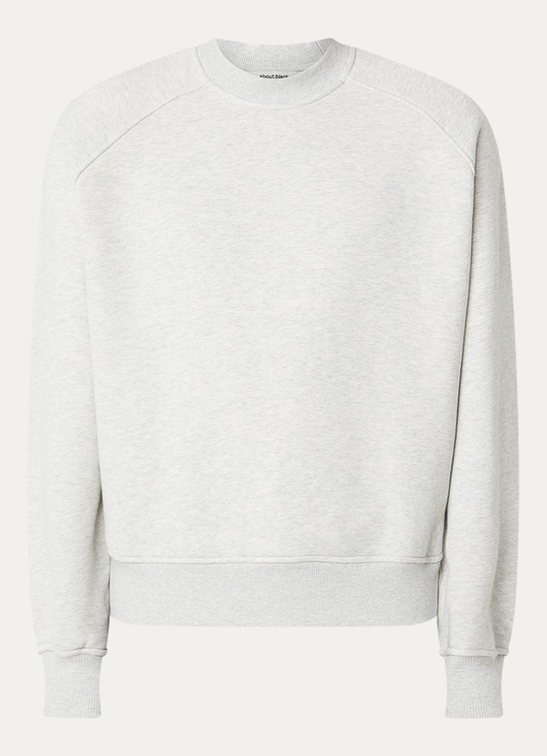 About:blank Heren Insignia sweater met ronde hals in de kleur Grijsmele, maat: M