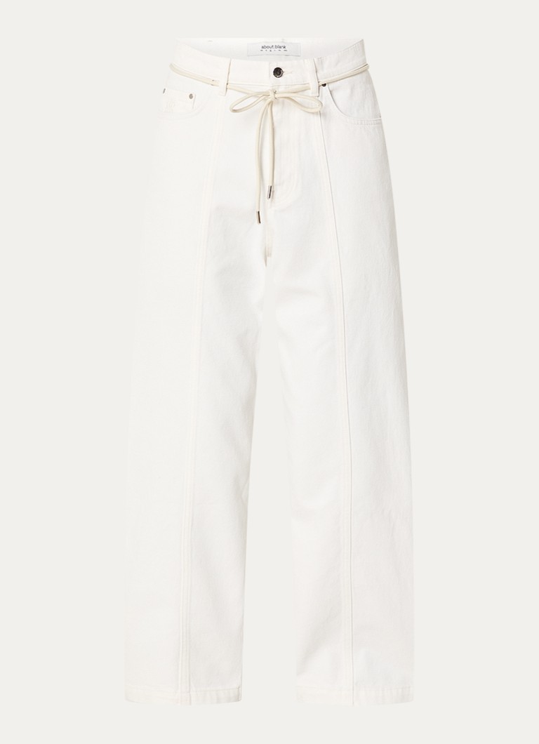 About:blank Heren Wide fit jeans met gekleurde wassing en steekzakken in de kleur Gebroken wit, maat: L