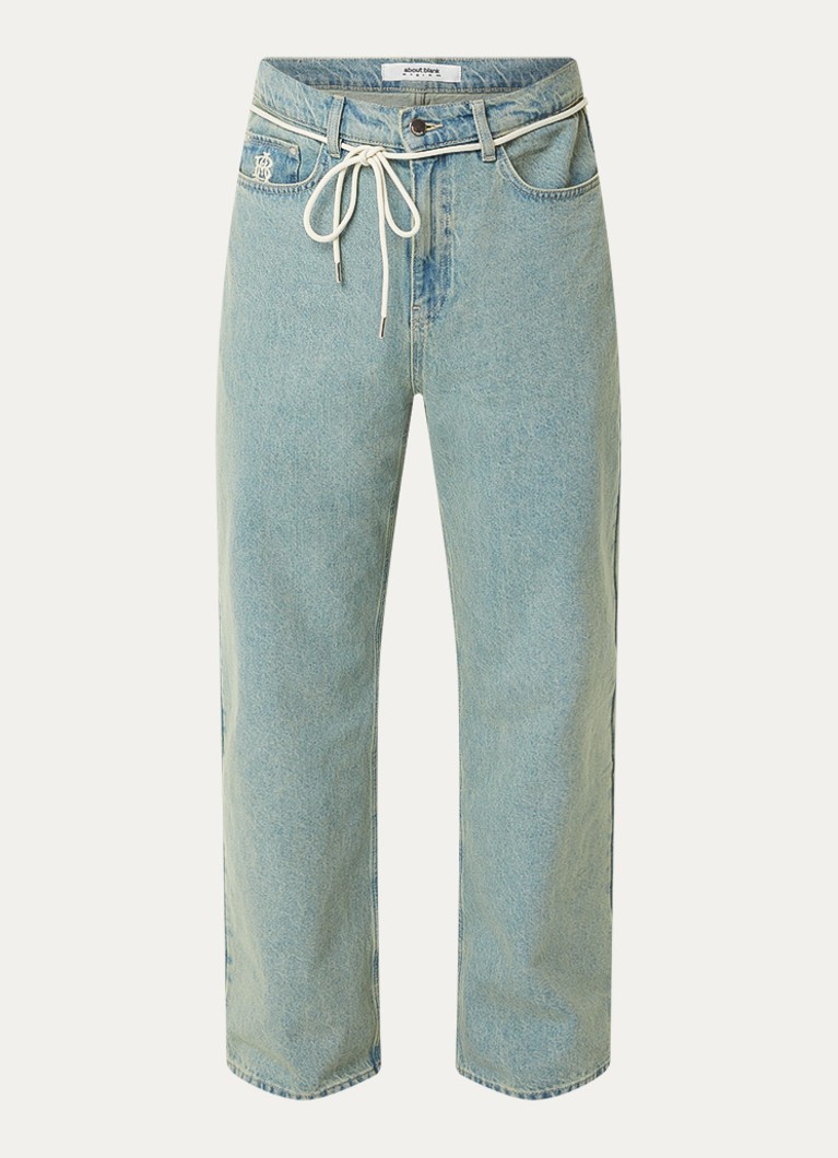 About:blank Heren Straight leg jeans met gekleurde wassing in de kleur Blauwgrijs, maat: XL