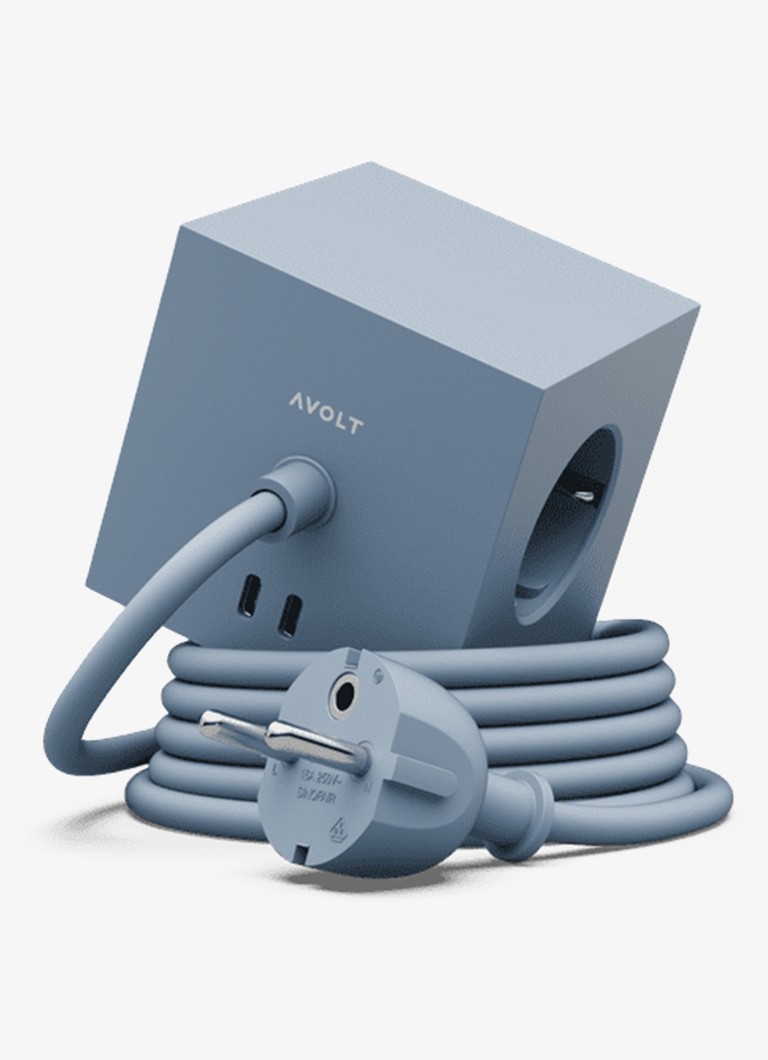 Avolt Square 1 Dual USB-C stekkerdoos 30W - 1,8 meter Blauw - Deal