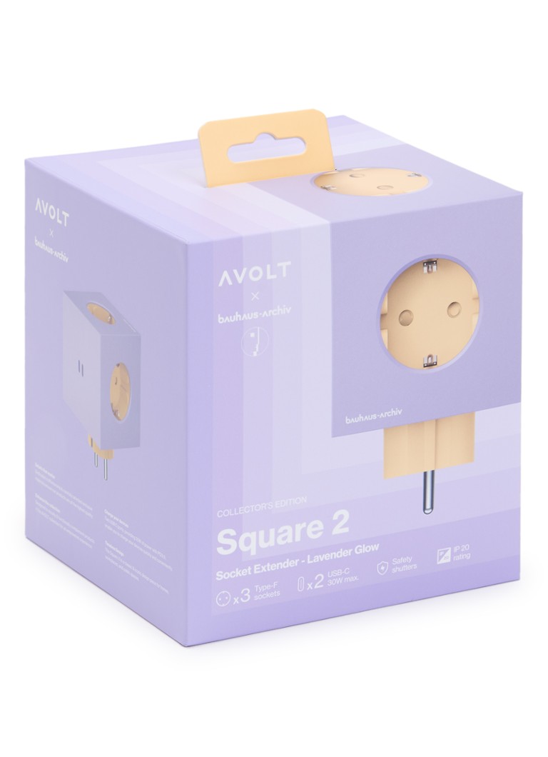 Avolt Square 2 Dual USB-C stekkerdoos 30W Paars - Deal
