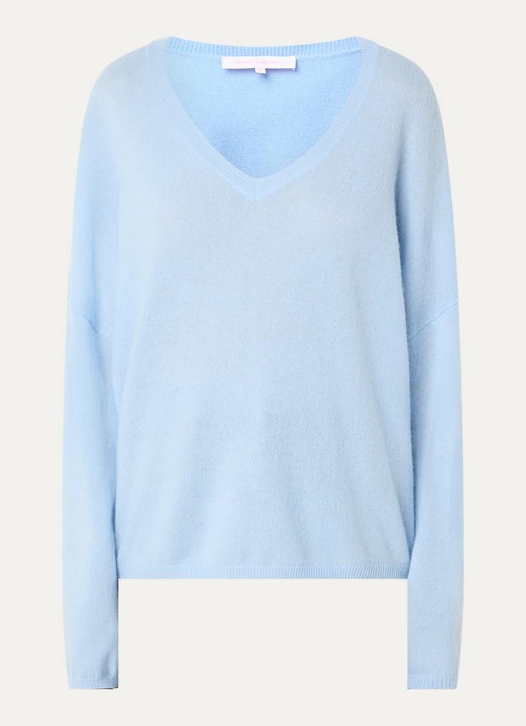 Absolut Cashmere. Dames Alicia fijngebreide pullover van kasjmier met V-hals in de kleur Lichtblauw, maat: M