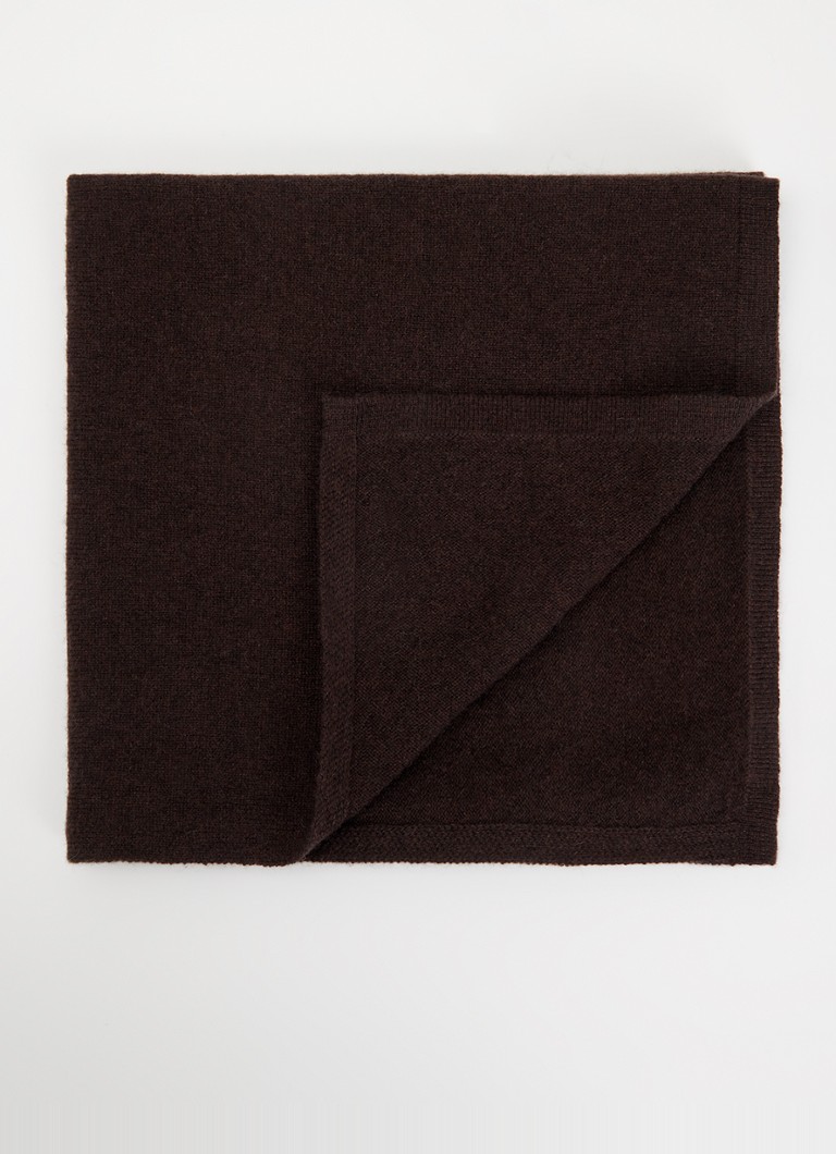 Absolut Cashmere. Dames Annabelle bandana van kasjmier 55 x 55 cm in de kleur Donkerbruin, maat: ONE SIZE