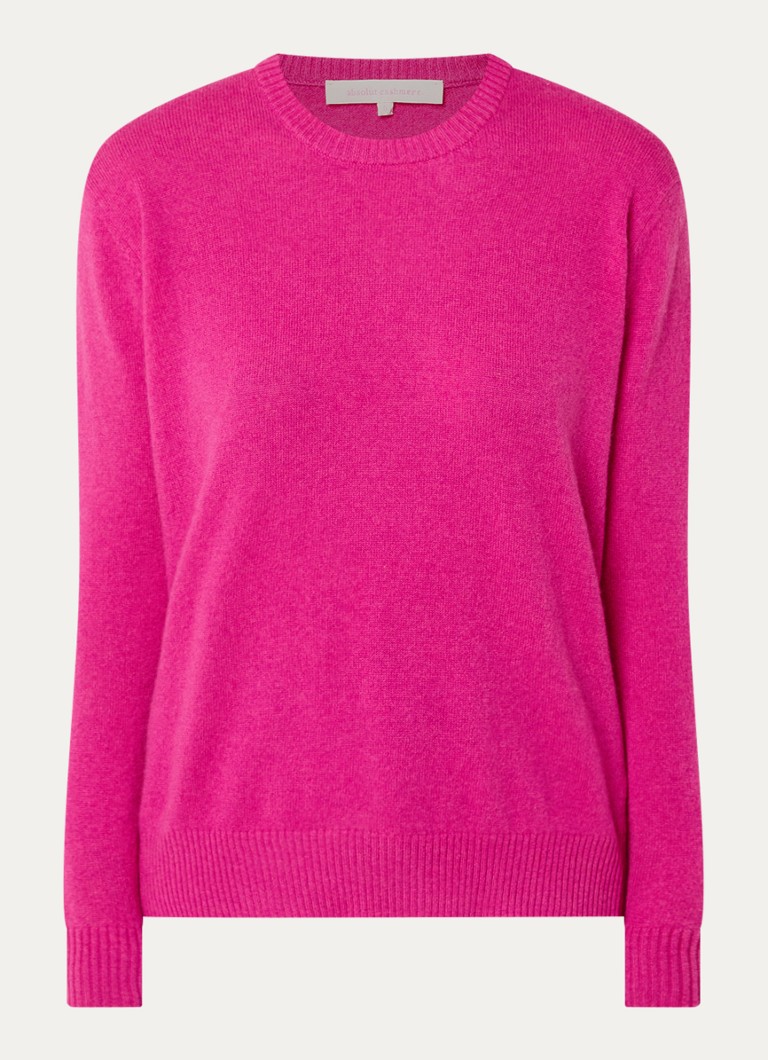 Absolut Cashmere. Dames Ysee fijngebreide trui van kasjmier in de kleur Fuchsia, maat: M