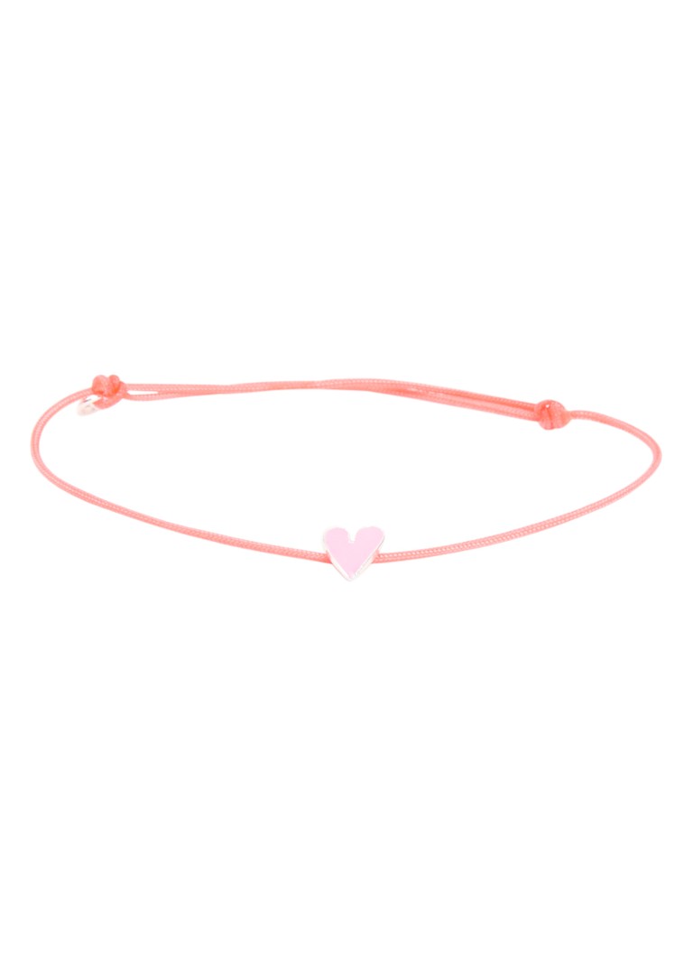Bibi Camille Meisjes Heart Rope S armband met bedel in de kleur Roze, maat: OS