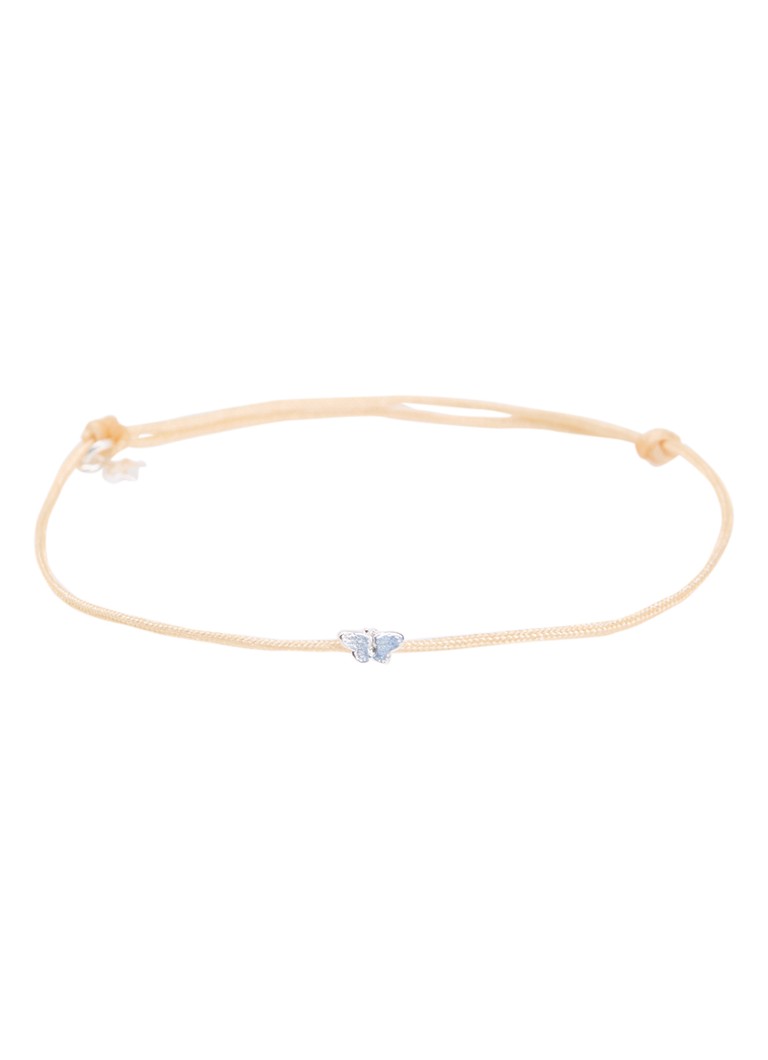 Bibi Camille Meisjes Mini Butterfly Rope S armband met bedel in de kleur Beige, maat: OS
