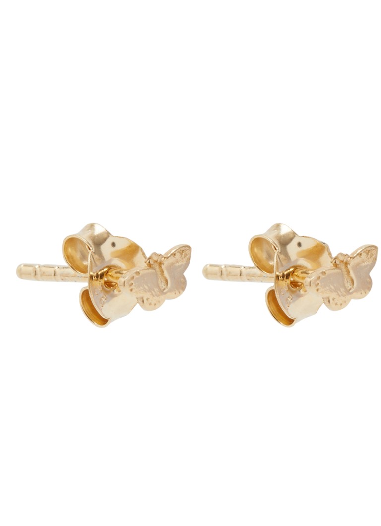 Bibi Camille Mini Butterfly oorknopjes verguld in de kleur Goud, maat: OS
