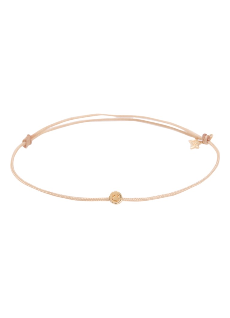 Bibi Camille Meisjes Mini Smiley armband met bedel in de kleur Beige, maat: OS