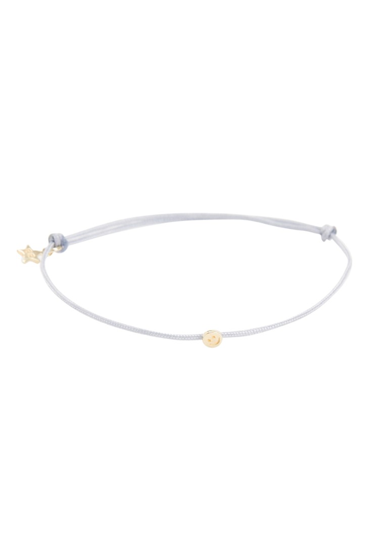 Bibi Camille Meisjes Mini Smiley armband met bedel in de kleur Blauw, maat: OS