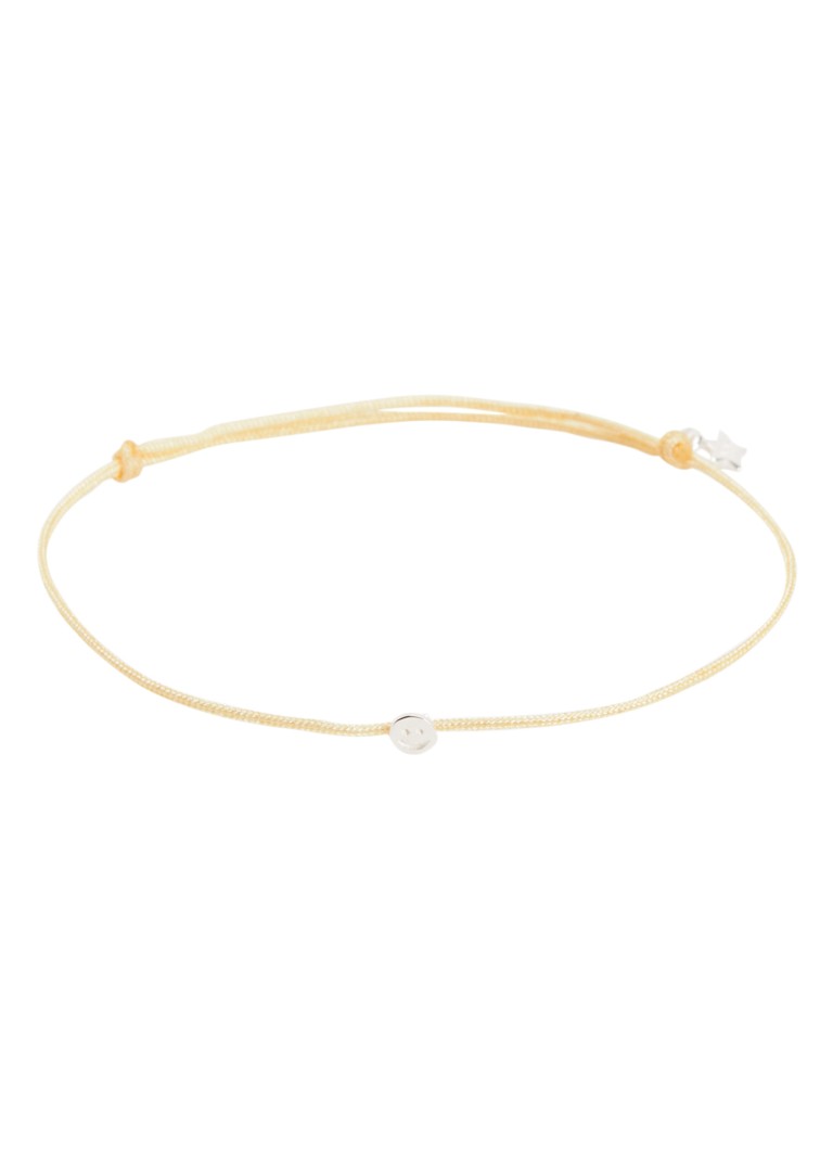 Bibi Camille Dames Mini Smile Rope armband met bedel in de kleur Beige, maat: OS