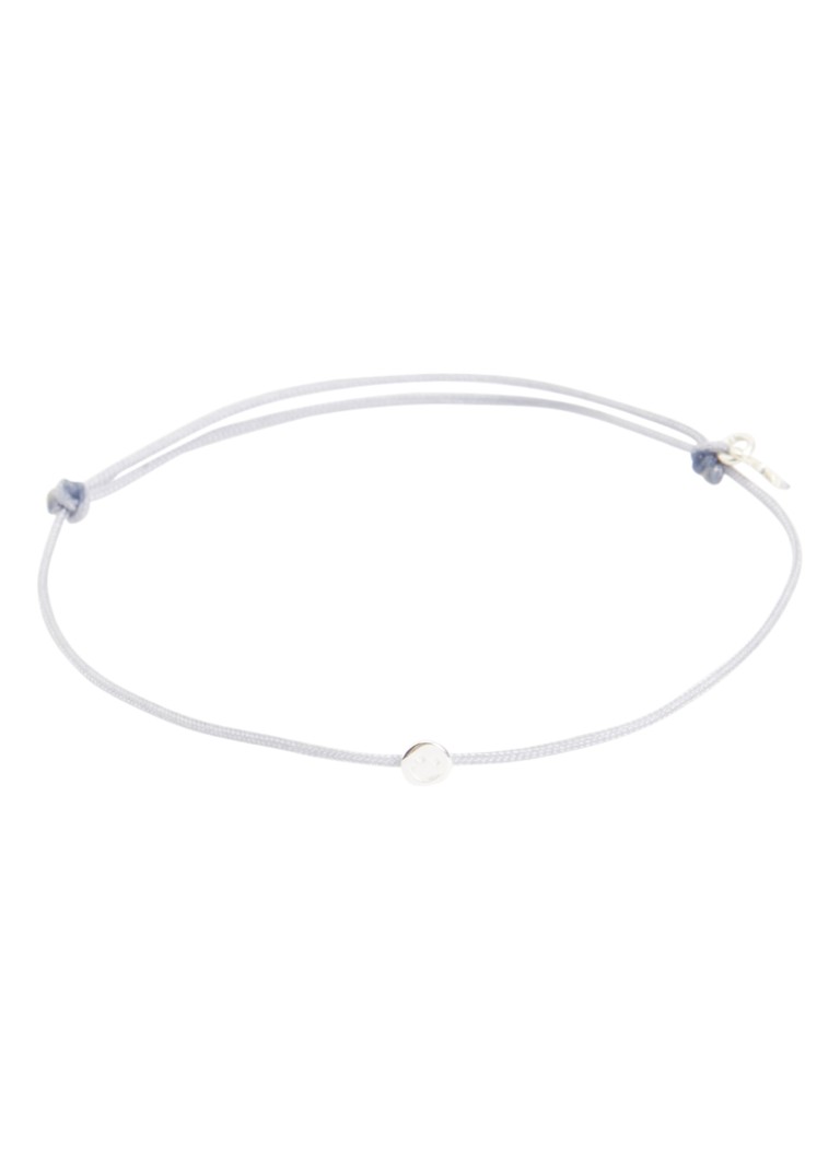 Bibi Camille Dames Mini Smile Rope armband met bedel in de kleur Blauwgrijs, maat: OS