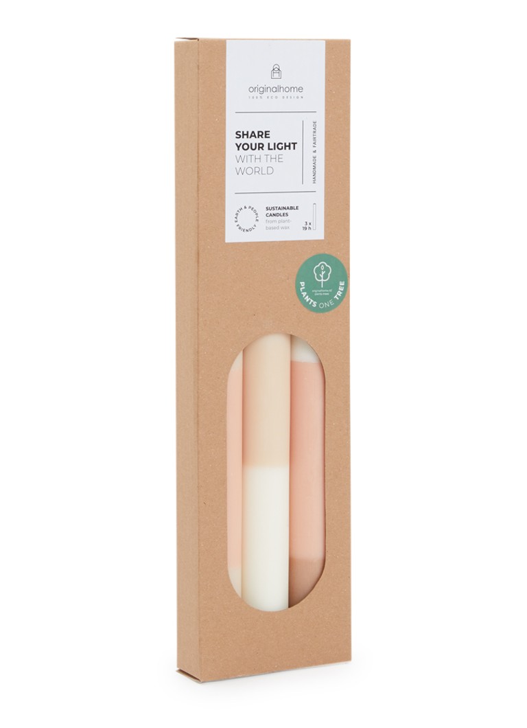 Originalhome Layered kaars 30 cm set van 3 Roze - Deal