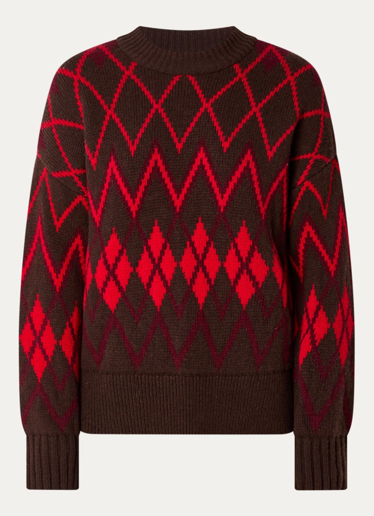 Barbour Dames Adina grofgebreide trui met ruitdessin in de kleur Multicolor, maat: 34