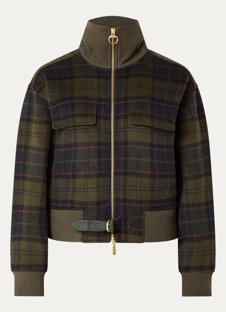 Barbour Dames Jack met ruitdessin in de kleur Donkergroen, maat: 34