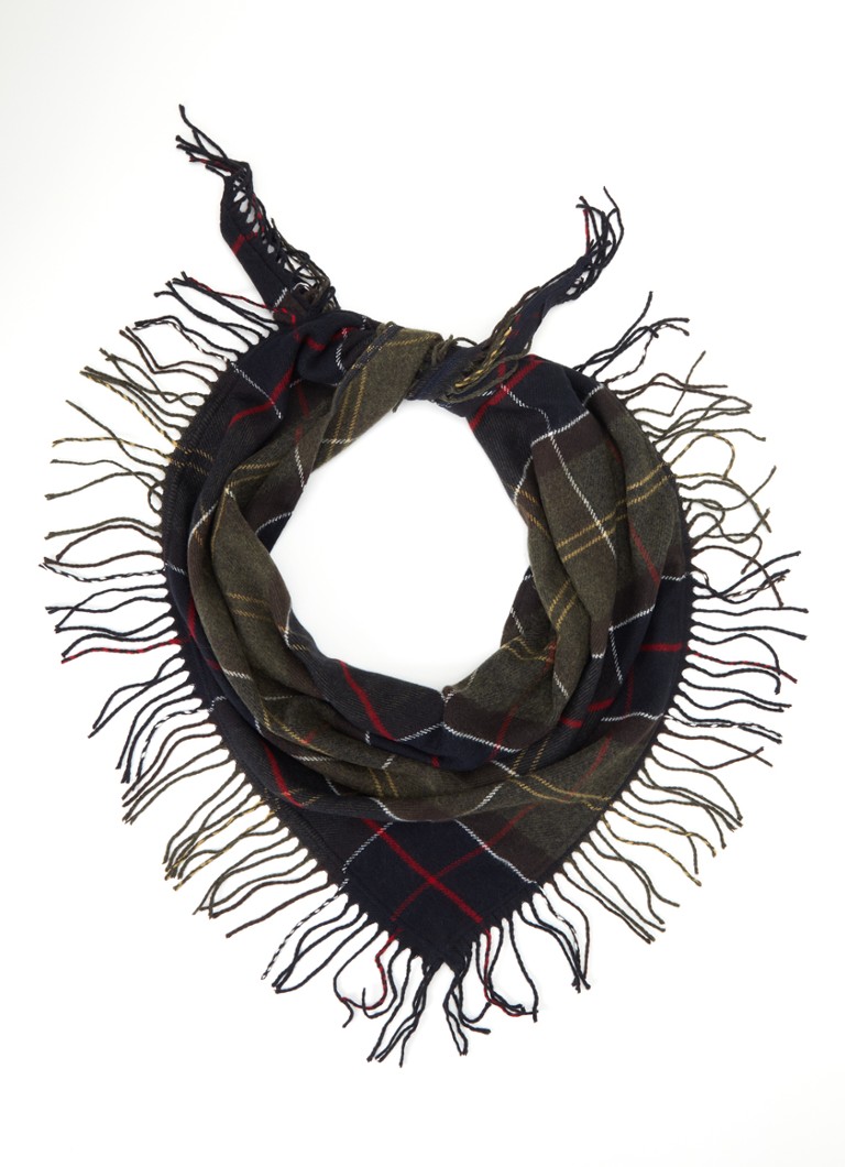 Barbour Dames Kirklees sjaal met ruitdessin 145 x 70 cm in de kleur Donkergroen, maat: ONE SIZE