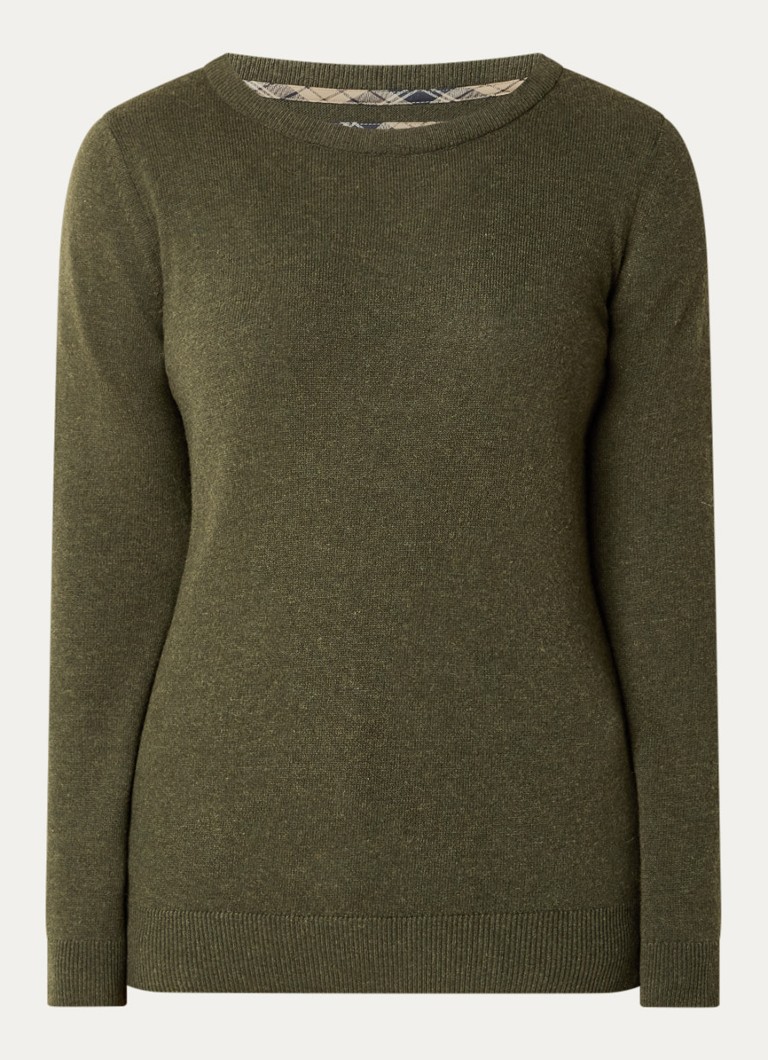 Barbour Dames Fijngebreide pullover in de kleur Olijfgroen, maat: 38