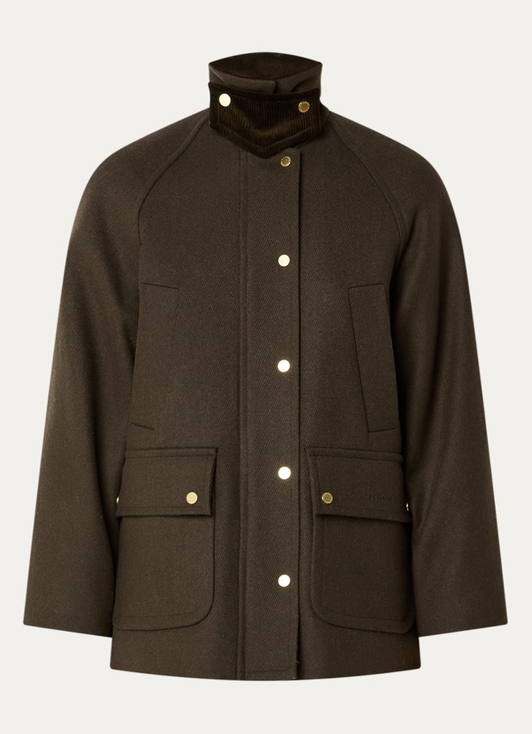 Barbour Dames Mantel met klepzakken in de kleur Olijfgroen, maat: 36