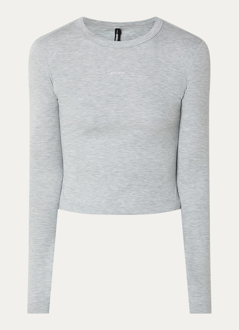 WRSTBHVR Dames Janina top met logo in de kleur Grijsmele, maat: S