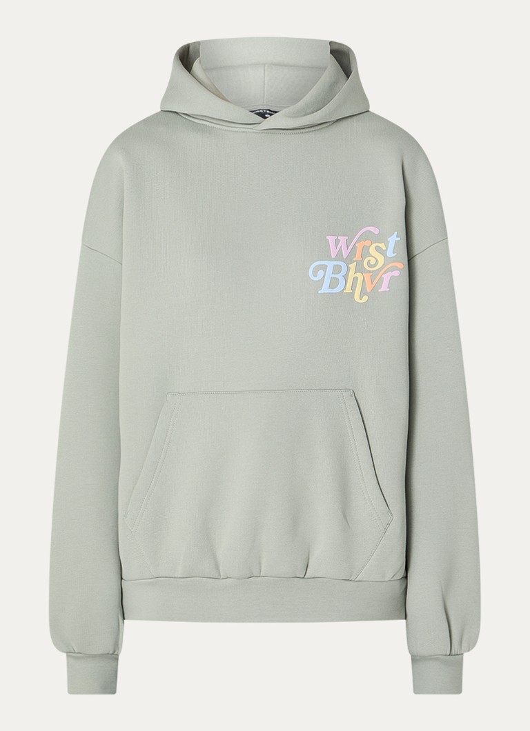 WRSTBHVR Dames Reed hoodie met front- en backprint in de kleur Lindegroen, maat: XS