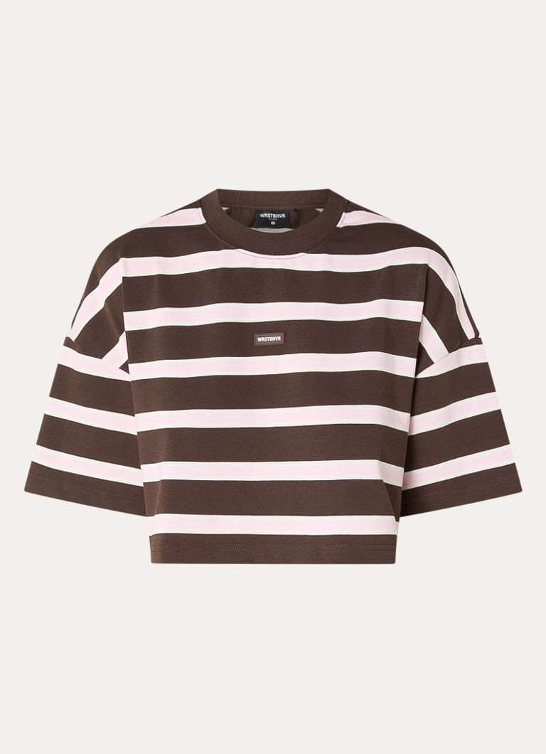 WRSTBHVR Dames Seth T-shirt met print in de kleur Donkerbruin, maat: S