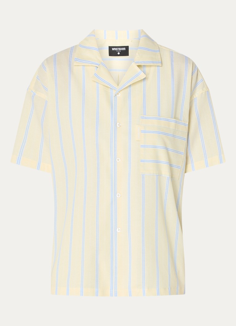 WRSTBHVR Dames Tavi blouse met streepprint in de kleur Lichtgeel, maat: S