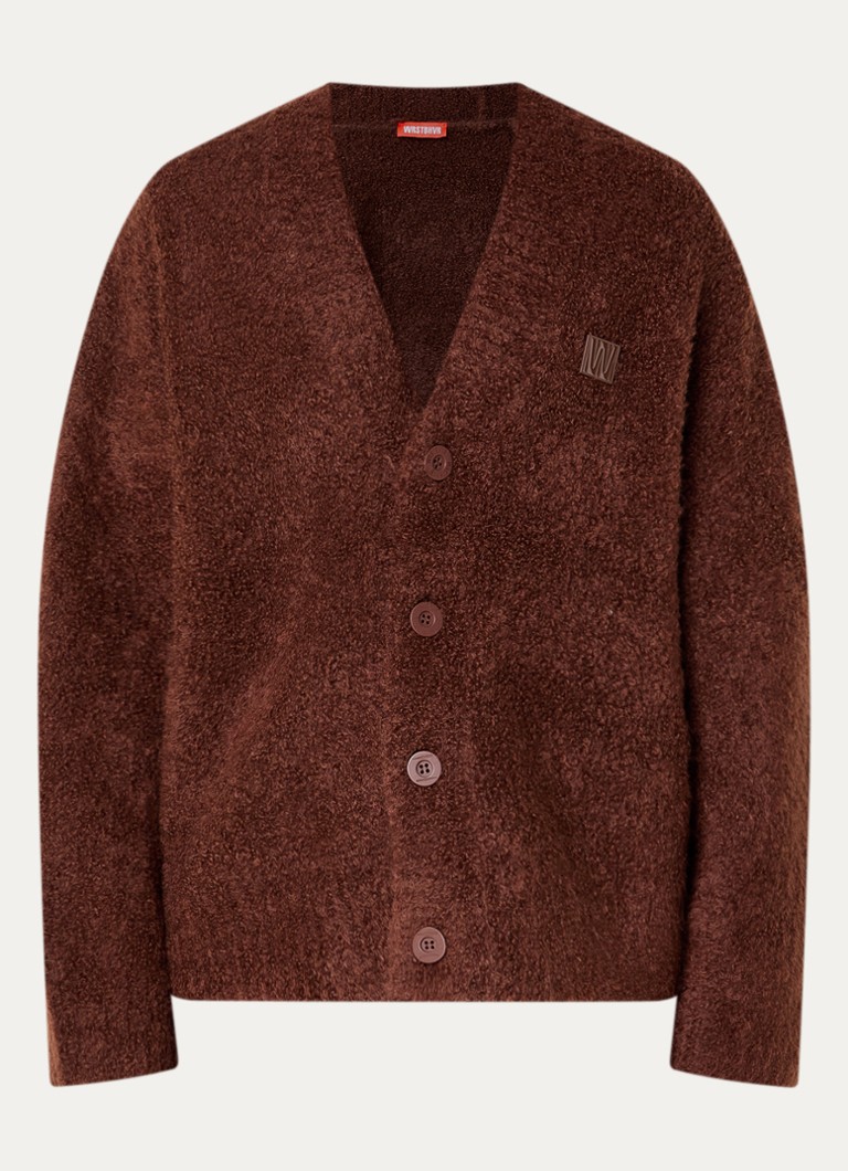 WRSTBHVR Dames Raso fijngebreid vest in wolblend met V-hals in de kleur Hazelnootbruin, maat: M