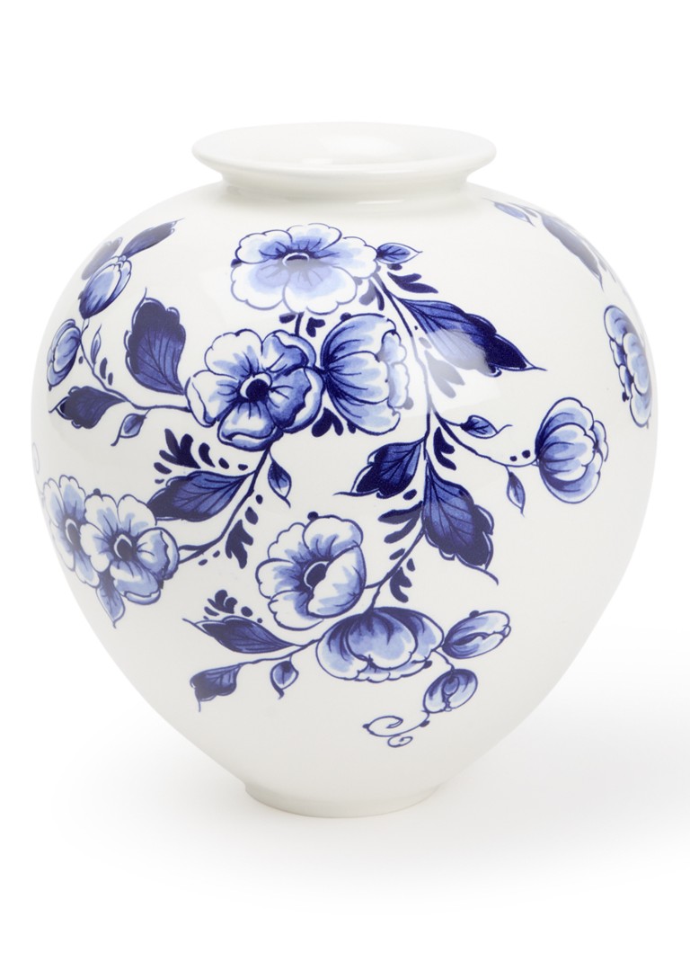 Heinen Delfts Blauw Bloemen vaas 20 cm Blauw - Deal