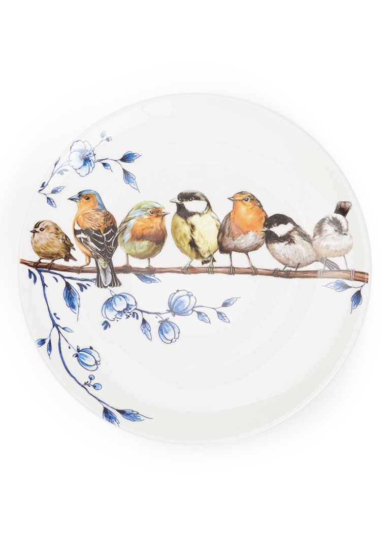 Heinen Delfts Blauw Bosvogels wandbord 26 cm Wit - Deal