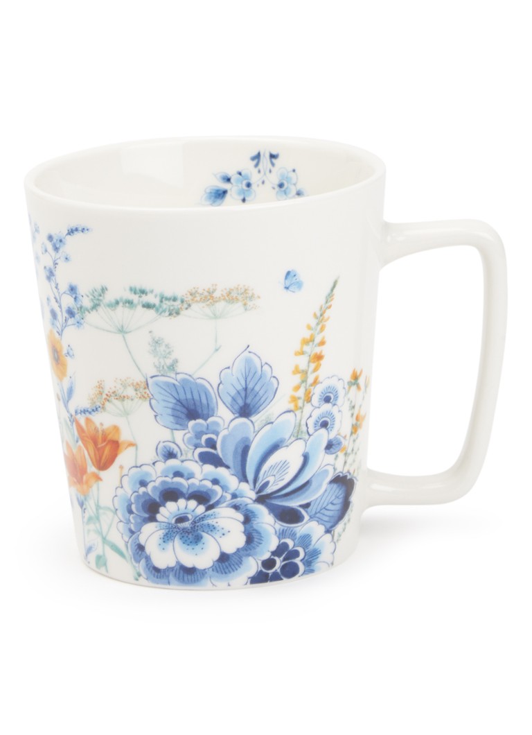 Heinen Delfts Blauw Bloementuintje kopje 30 cl Multicolor - Deal