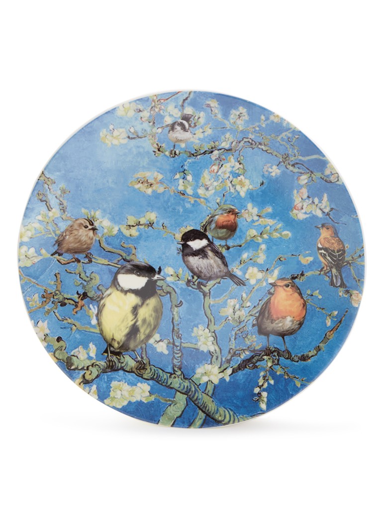 Heinen Delfts Blauw Vogels van Van Gogh wandbord 31 cm Blauw - Deal