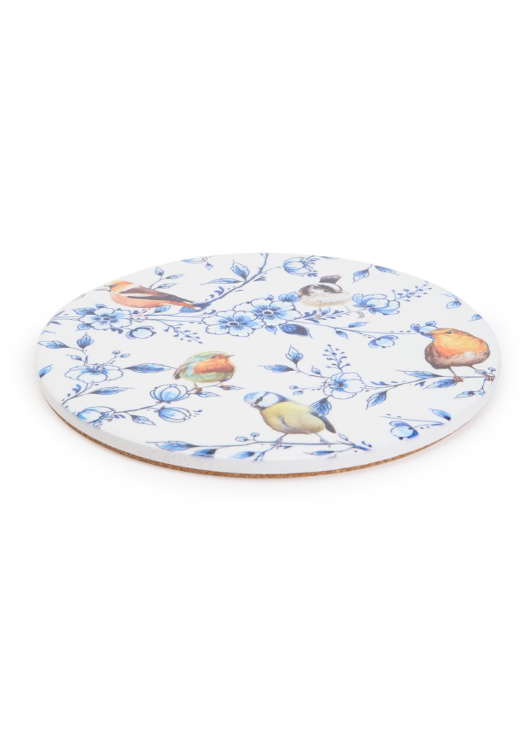 Heinen Delfts Blauw Bosvogels Bloesem panonderzetter 18 cm Multicolor - Deal