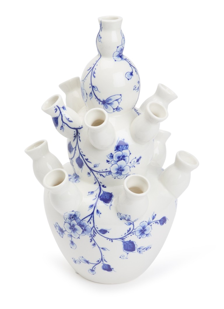 Heinen Delfts Blauw Orchidee tulpenvaas 3-laags 35 cm Blauw - Deal