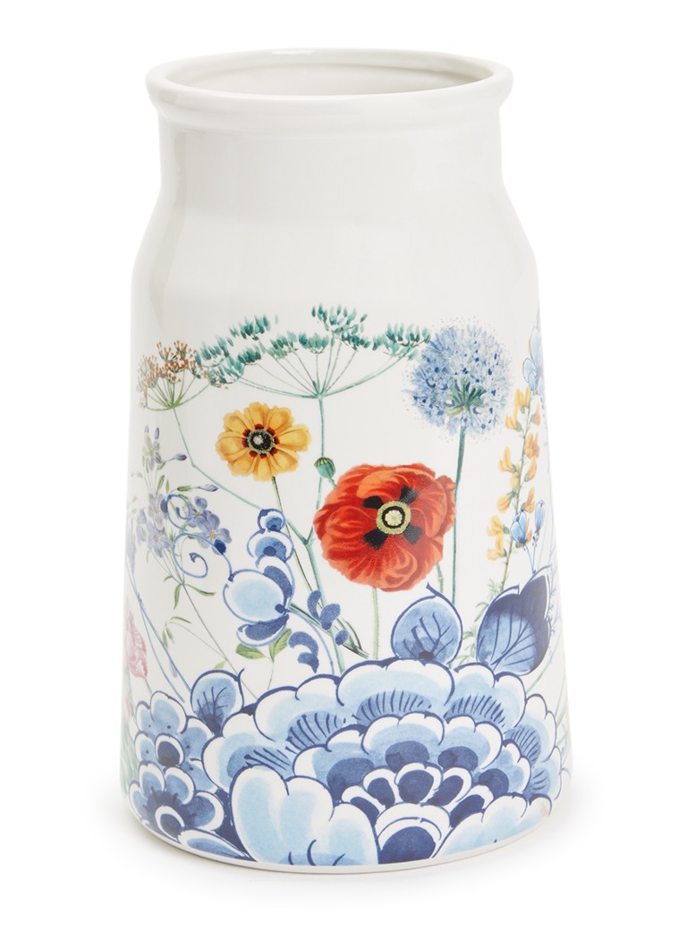 Heinen Delfts Blauw Vaas 20 cm Gebroken wit - Deal