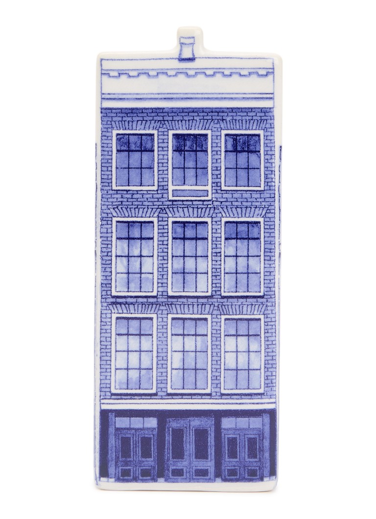 Heinen Delfts Blauw Anne Frank Huis ornament 14 cm Blauw - Deal