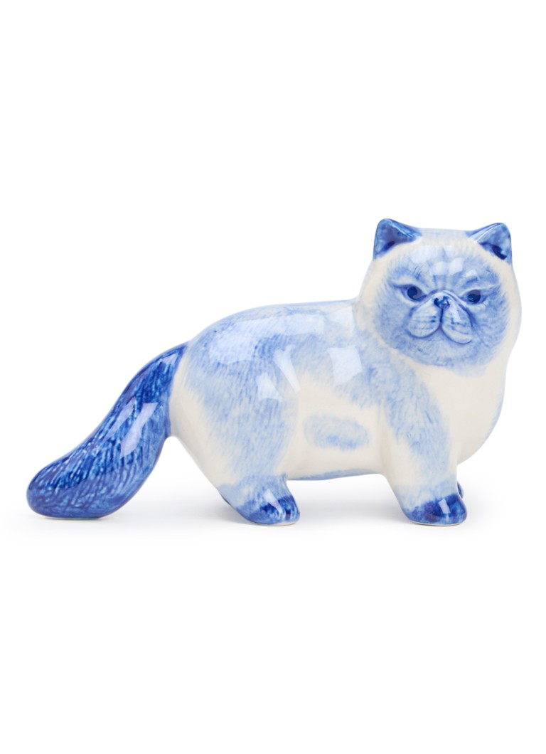 Heinen Delfts Blauw Kat ornament 9,5 cm Blauw - Deal